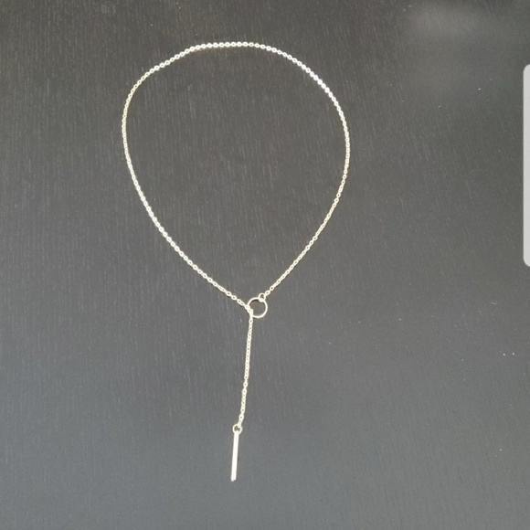 Simple G_Circle Lariat Golden Necklace - Picture 2 of 4